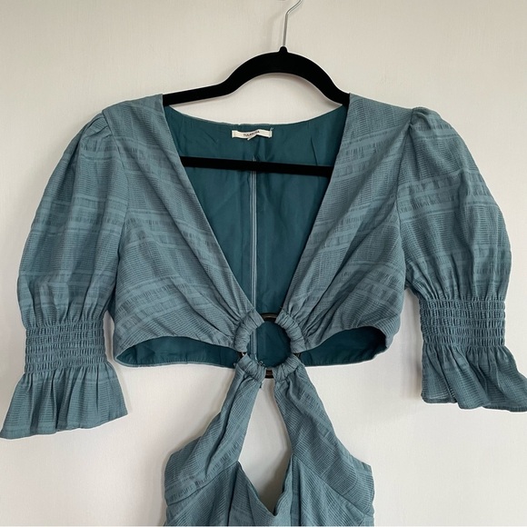 Tularosa Nanette Cut Out Midi Dress in Dusty Blue Women's Sundress Small - Picture 5 of 15